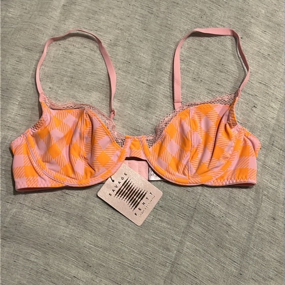 Savage X Fenty Gingham Remix Unlined Plunge Bra - Picture 4 of 4